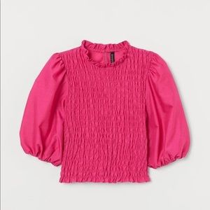H&A Smocked Pink Blouse